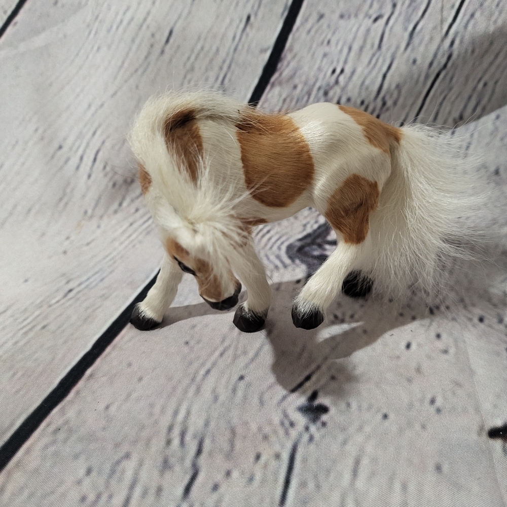 Felted Miniature Brown and White Horse Figurine